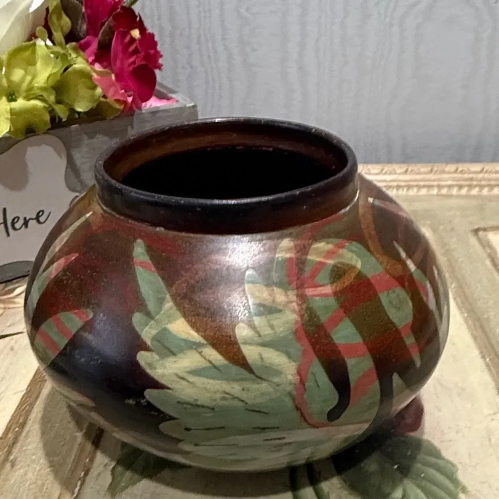 Vintage Peruvian Chulucanos Pottery Swan Vase Artist Signed